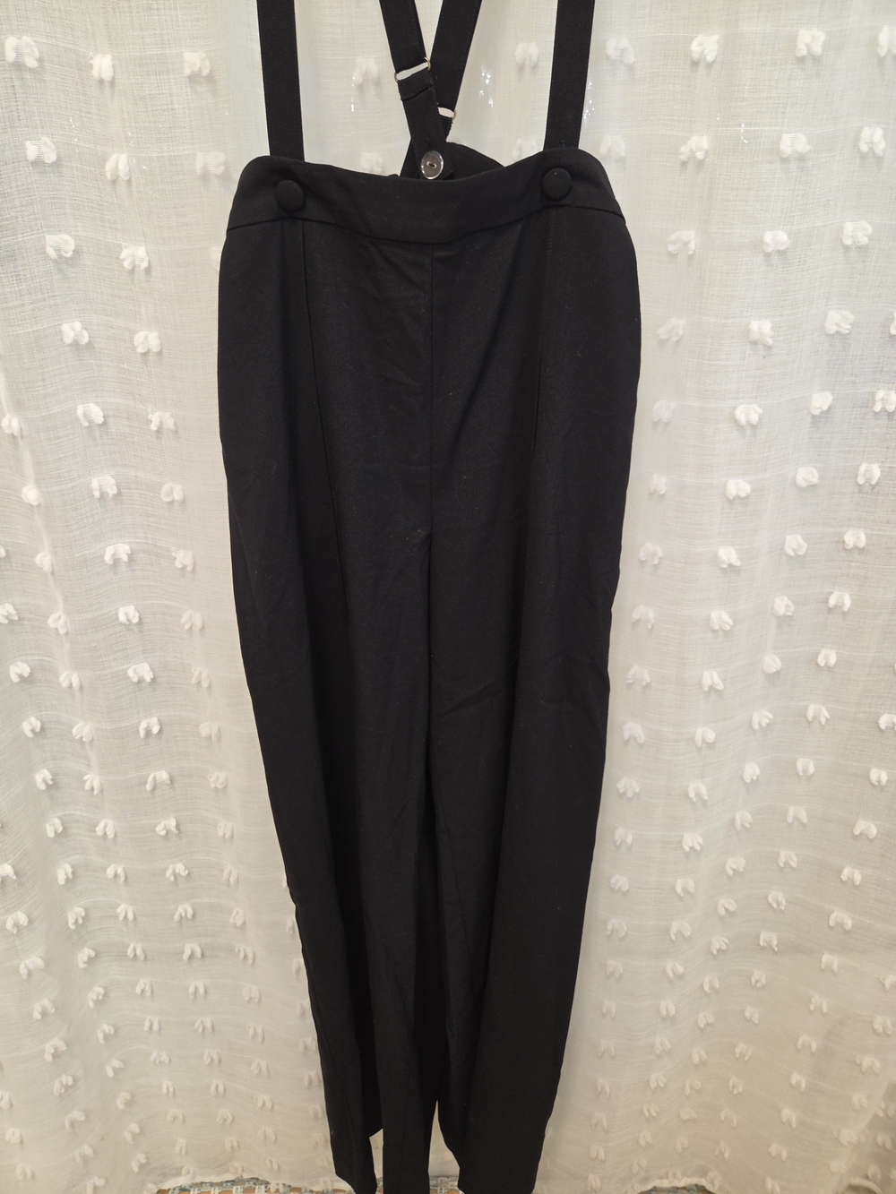 ModCloth Black High-Waist Pants with Removable Suspenders